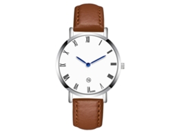Reloj Hombre De Cuero Café Claro Analógico Quartz Para Negocios Pulsera