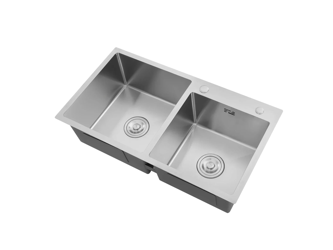 Pia De Cozinha, Dupla, Fácil De Limpar, Prata