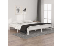 Vidaxl Estrutura De Cama 200x200 Cm Pinho Maciço Branco