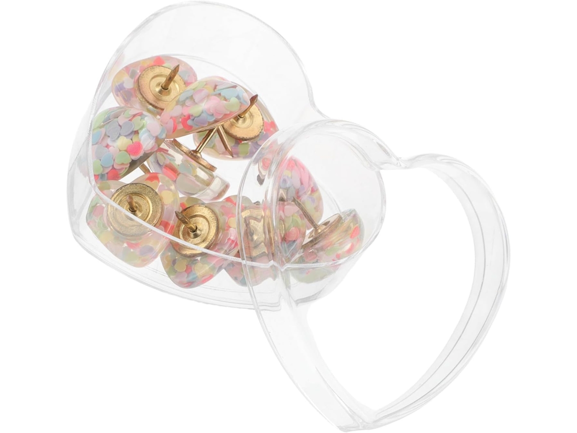 Conjunto Shineofi com 10 Tachinhas Decorativas de Plástico em Formato de Coração para Quadros, Fotos e Artesanato. Fácil de usar.