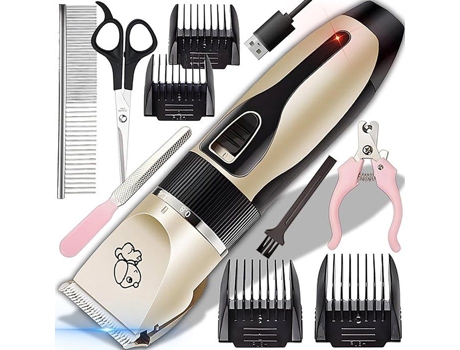 Aparador profissional sem fio para pelos de animais Yulinland, à prova d'água, com motor potente e baixo ruído.