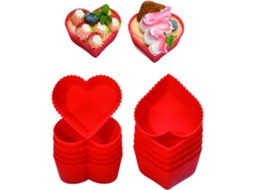 Conjunto De 12 Forminhas Silicone Para Assar, Papel, Bolo, Antiaderentes, Muffin, Corações