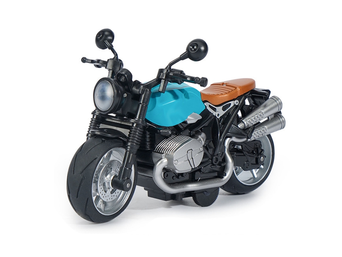 Mali modelo de Motocicleta 1:12 com Luz e Música Tração para Trás Liga Brinquedo Azul Preto