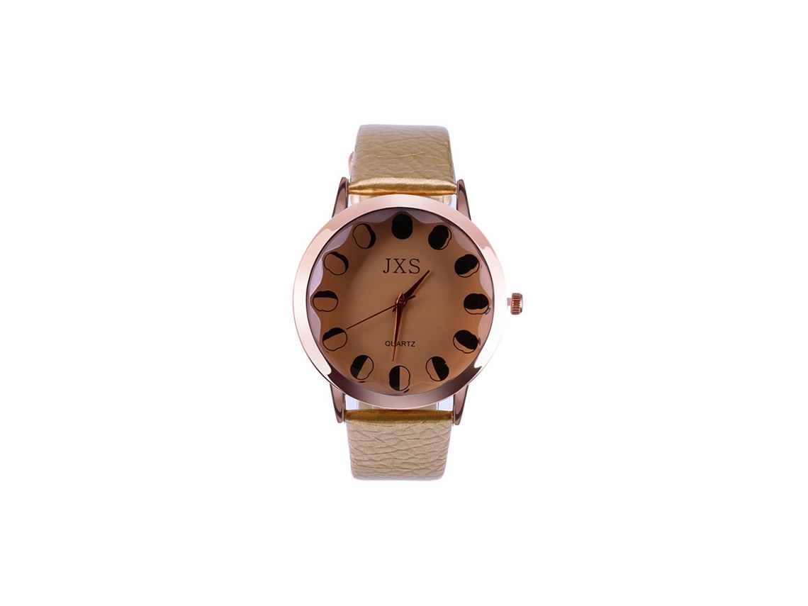 Relógio de Pulso Feminino Analógico com Pulseira Pu Estilo Moderno e Preciso (dourado)