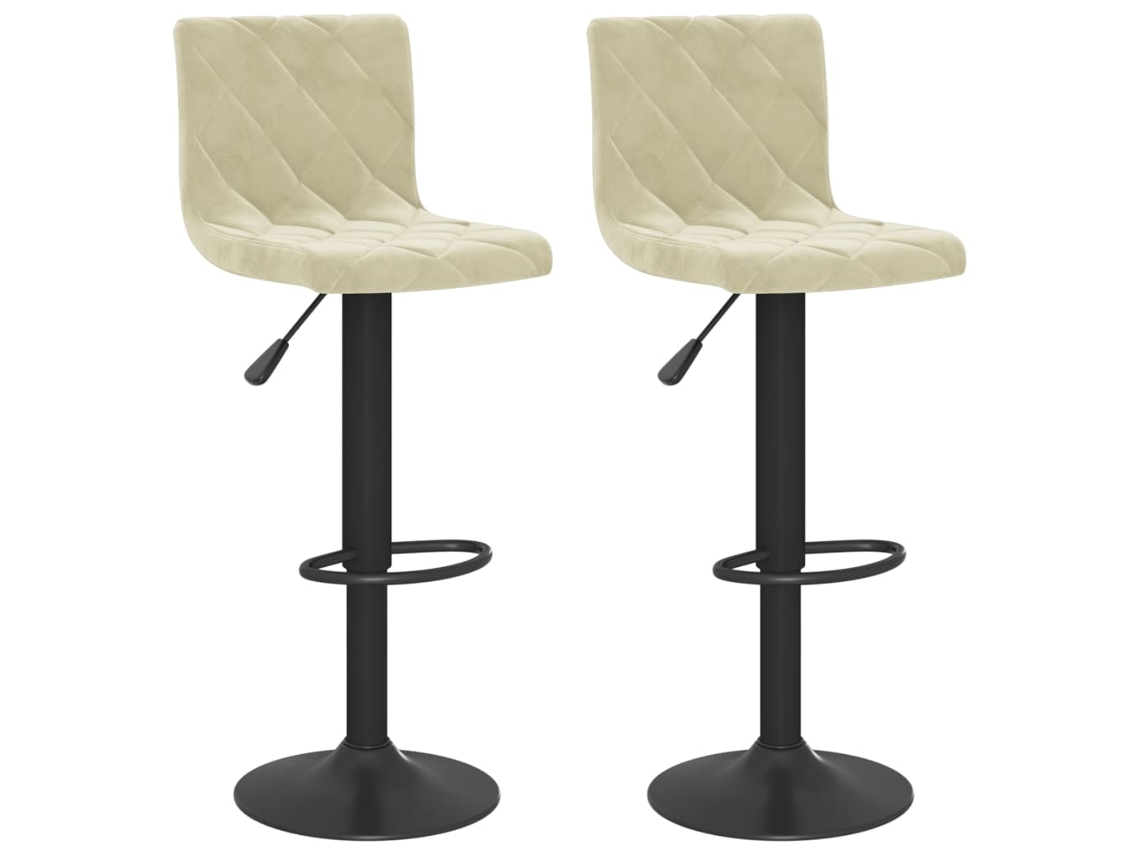 Bancos de Bar 2 Pcs Veludo Creme MAISON EXCLUSIVE