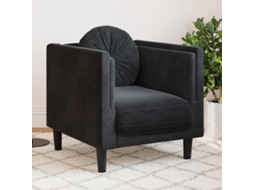 Vidaxl Poltrona Com Almofadão Veludo Preto