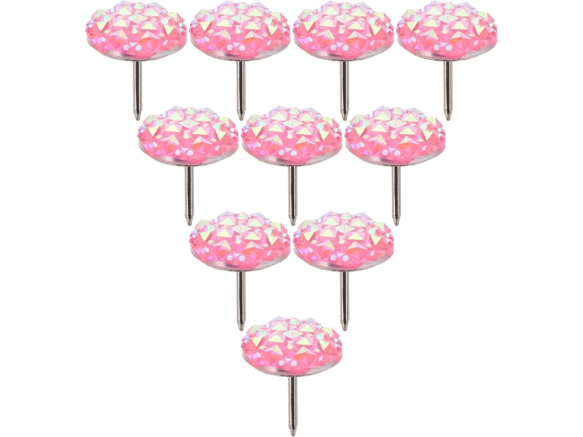 Tachinhas decorativas, fáceis de usar em quadrados de cortiça, design elegante, 30 peças, resina rosa e metal, leves para
