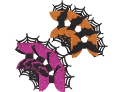 Conjunto de 4 presilhas de cabelo Morcego e Aranha para o Halloween, para mulheres e homens.