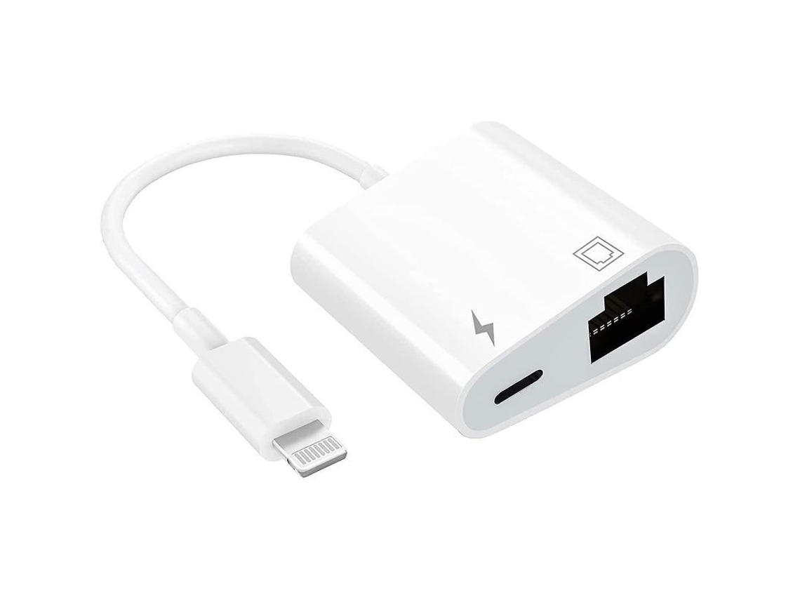 Adaptador Lightning para Ethernet 2 em 1 com Porta de Carregamento, Compatível com Iphone e Ipad | S/MARCA