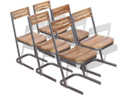 Dining Chair, Dining Chairs Vidaxl Marrom Madeira (n/a)