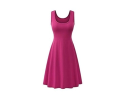2026 vestido de Verano para Mulher Sexy Sem Mangas Gola Quadrada Liso A line Cintura Alta Casual Vermelho Tamanho 18 35 Anos