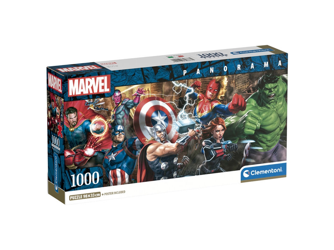 Puzzle Panorama Marvel 1000 Peças Clementoni