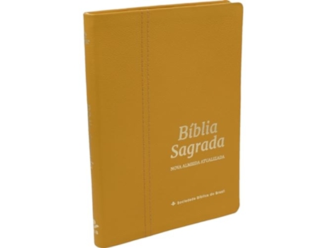 Livro Bíblia Sagrada Slim - Capa Em Couro Legítimo Açafrão Nova Almeida Atualizada de Sociedade Bíblica Do Brasil (Português)