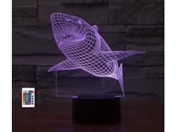 Luminria Noturna 3d Tubaro Wj Com Controle Remoto, 16 Cores, Iluso De Acrlico, Led, Para Cabeceira, Decorao De Mesa De Quart Aquaforge