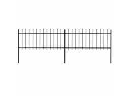 Vidaxl Cerca De Jardim Com Topo Em Forma De Lança Em Aço 359x80 Cm, Preta