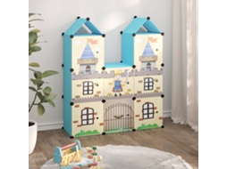 Vidaxl Armário De Arrumação Infantil Com 8 Cubos Pp Azul
