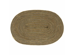 Vidaxl Tapete De Área Natural E Preto 122 X 183 Cm Juta