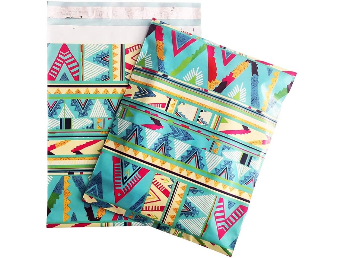 Envelopes plásticos para envio, pacote com 100 unidades, tamanho pequeno (15x27cm), com estampa floral espessa.