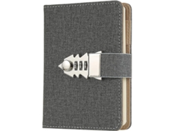 Caderno Pequeno Com Trava Para Anotações, Diário De Viagem, Mini A7 Cinza
