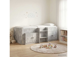 Vidaxl Cama Loft Com Armário Com Porta 3 Unid. Cinzento Cimento