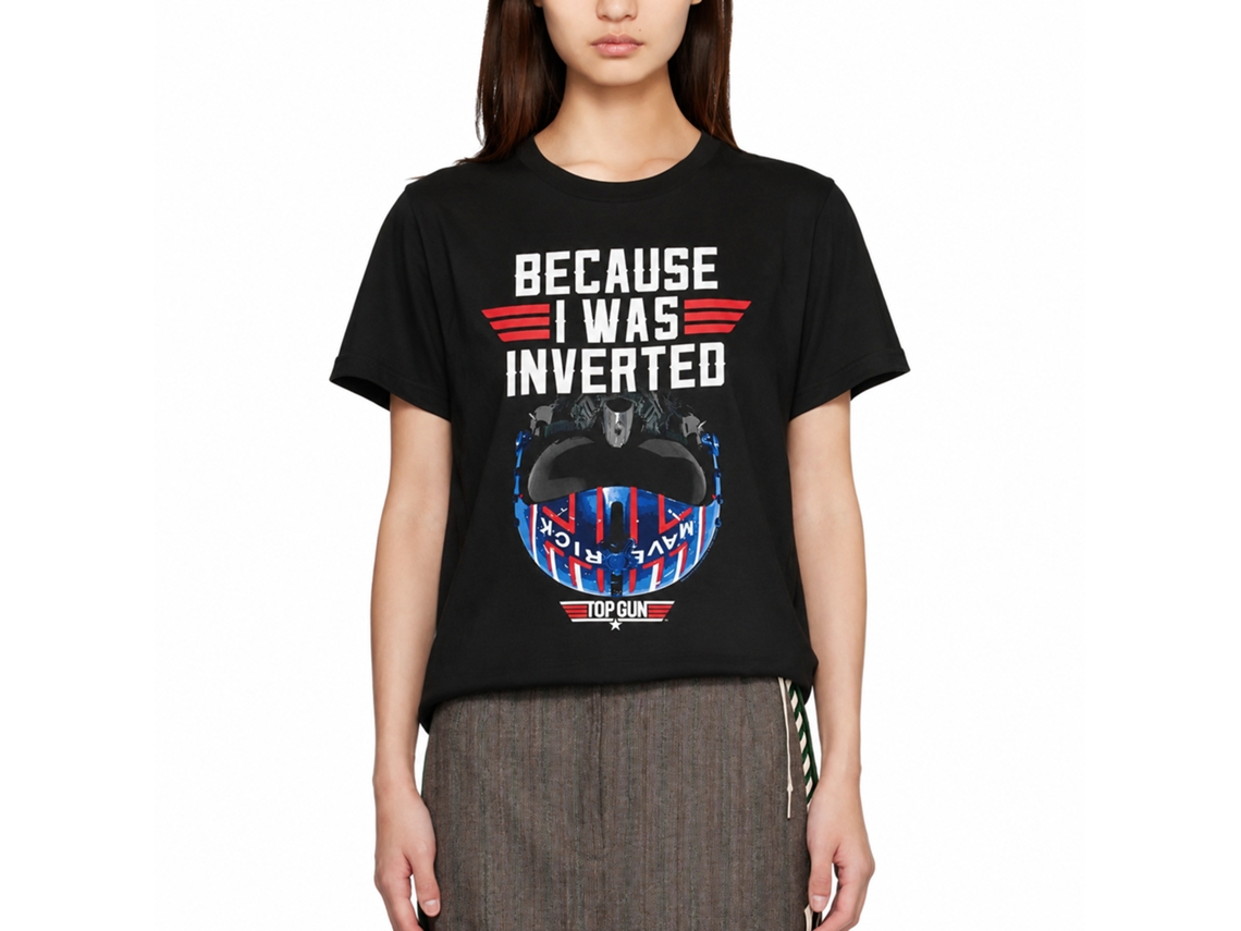 Rockinstone Top Gun Movie Inverted Black Adult T-shirt Size:l