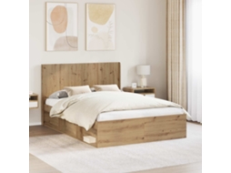 Vidaxl Estrutura De Cama Com Armazenamento E Cabeceira