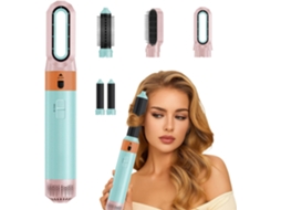 Kit Secador Escova 5 em 1,seca, Enrola e Alisa, com Tecnologia Iónica, 5 Acessórios Macaron HEXINYIGJLY