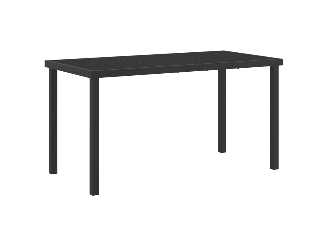 Conjunto 1 Mesa De Jardim Vidaxl Preto Metal (140 X 70 X 73 Cm)