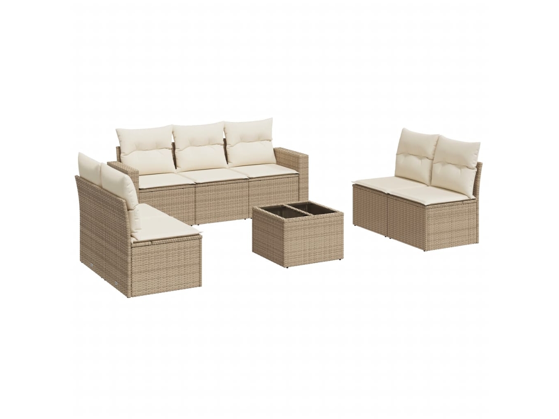 Garden Sofa Set, Garden Sofa Sets Vidaxl Bege Rattan / Vime (n/a)