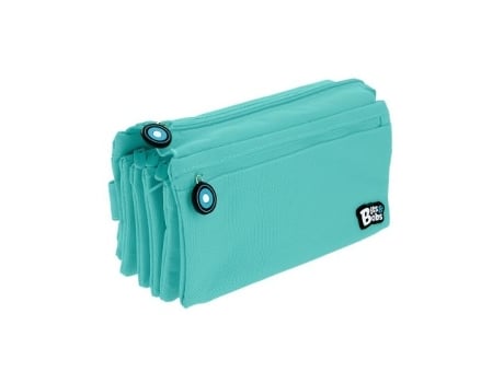 Estojo quádruplo plano Bits Amp-Bobs turquesa 23x12 cm