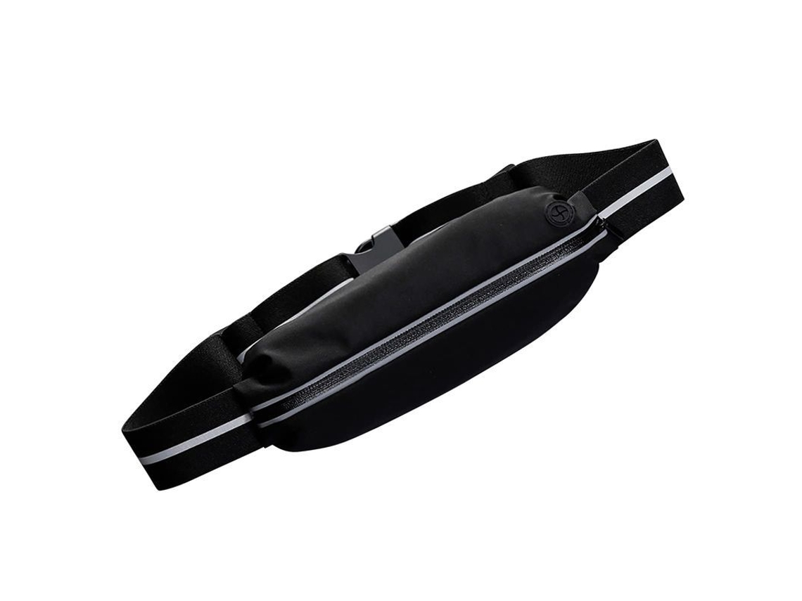 Bolsa de Cintura S/MARCA, para correr, com porta garrafas, faixas reflexivas, preta