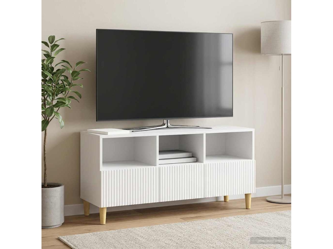 Vidaxl Gabinete para Tv com Gaveta Branco Brilhante 102 X 34,5 X 50 Cm