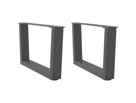 Conjunto 2 Perna da mesa de jantar VIDAXL Antracite Aço (50 x (30-31.3) cm)