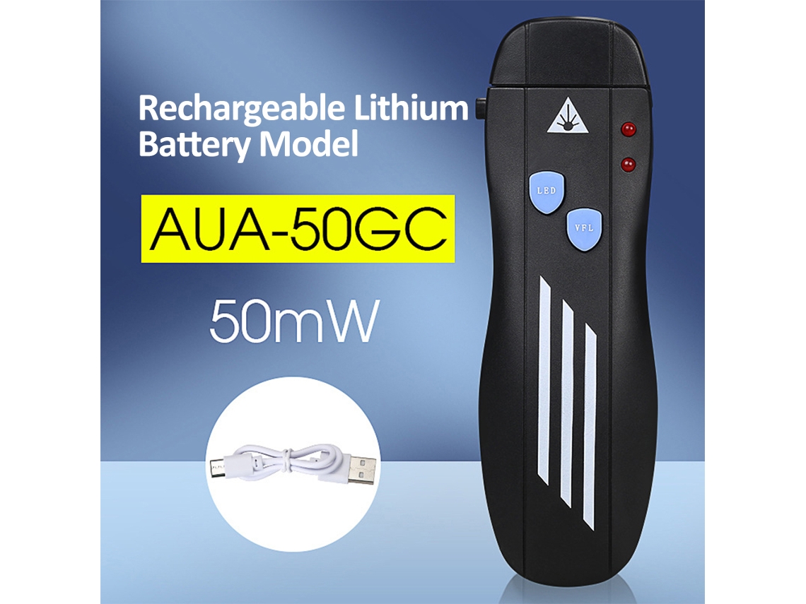 Yuru localizador Visual de Falhas Aua 30g 30mw Vfl com Conector Universal 2.5mm para Cabos Ópticos Fc Sc St