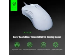 Aetheria mouse Gamer com Fio Razer Deathadder Essential 6400dpi Botões Programáveis Ergonomico
