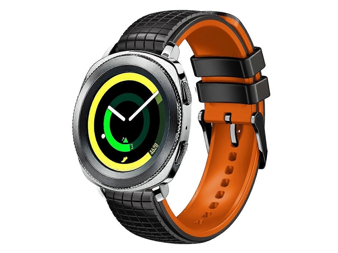 Pulseira De Silicone Bicolor Com Malha De 20 Mm