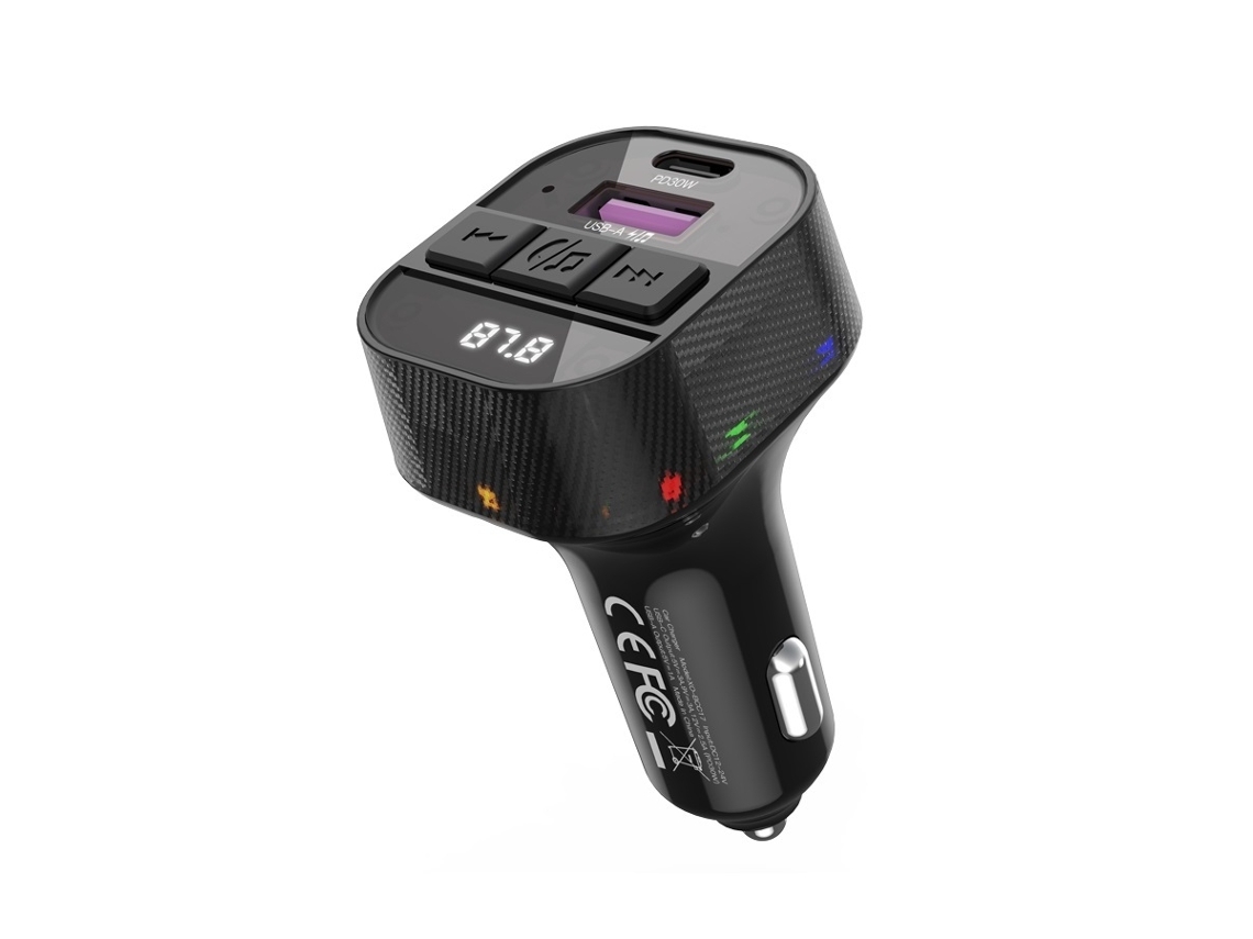 Transmissor Fm Bluetooth Veicular, Usb-c, Carga Rápida