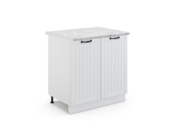 Móvel embaixo da pia Fame-Line, 80 cm, Mármore PT, Branco country, Vicco