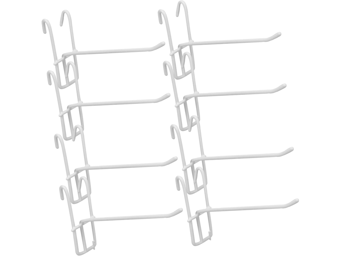 Conjunto De 10 Ganchos Ferro Branco Para Grades, Leves E Antiderrapant