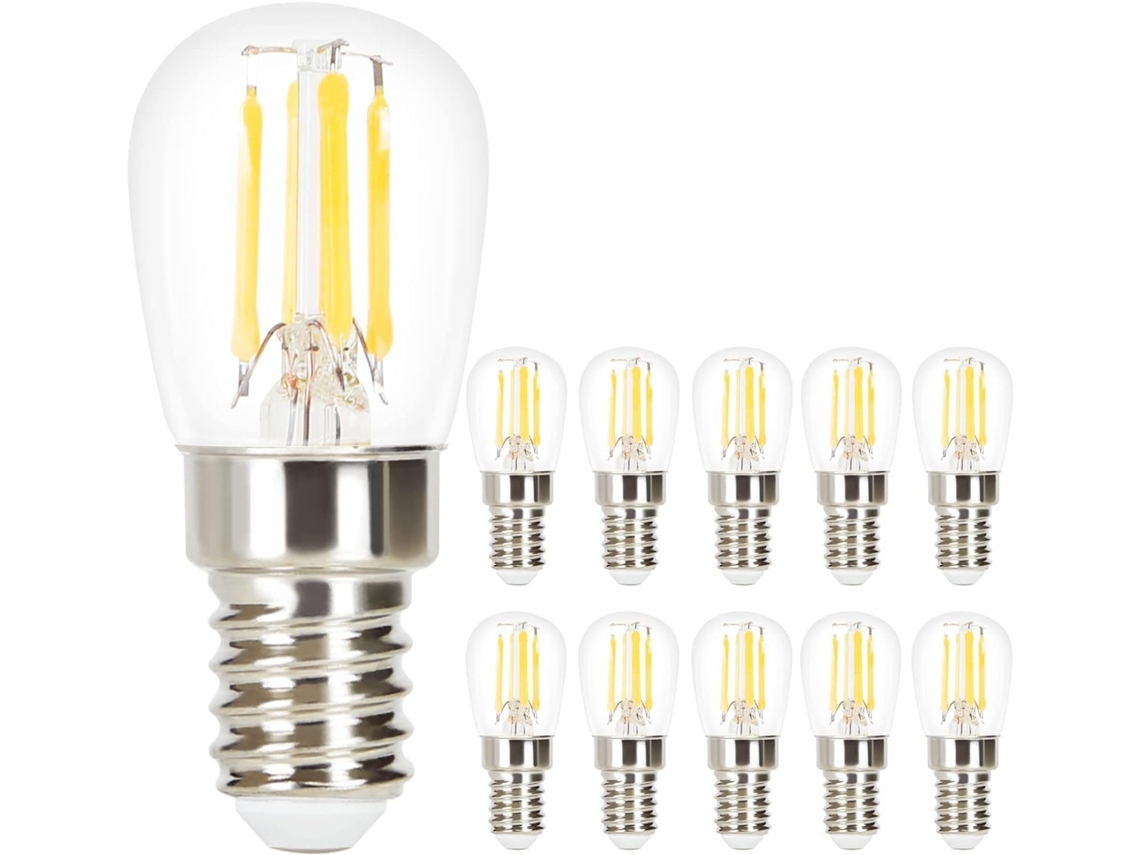 Conjunto de 10 lâmpadas LED NETTLIFE E14 ST25 Vintage Branco Quente 4W 2700K com filamento de vidro