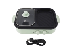 Panela Elétrica 1300w com Divisor Antiaderente Dual Sides para Cozinhar Fritar Verde Us Plug