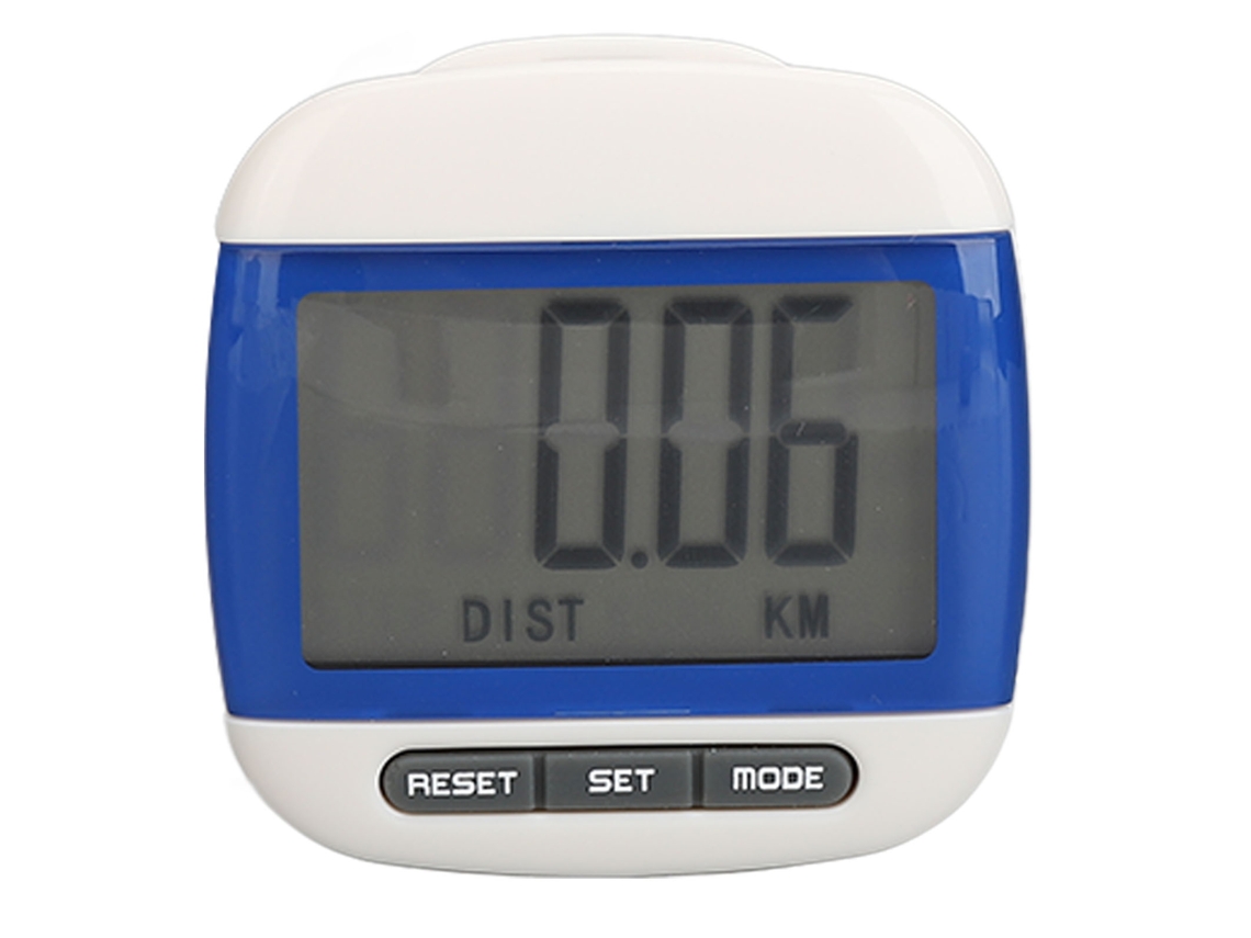 Pedômetro com Display Lcd Grande para Idosos Azul