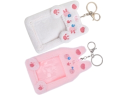 Chaveiro De Pelúcia Kawaii, Porta-cartões De Pelúcia Com Fotos, Porta-cartões De Metal Seguro, 2 Unidades