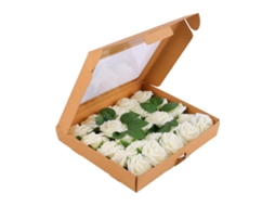 Laxiscreed Caixa De Flores De Rosa Artificial Verde Para Decorar E Presentear