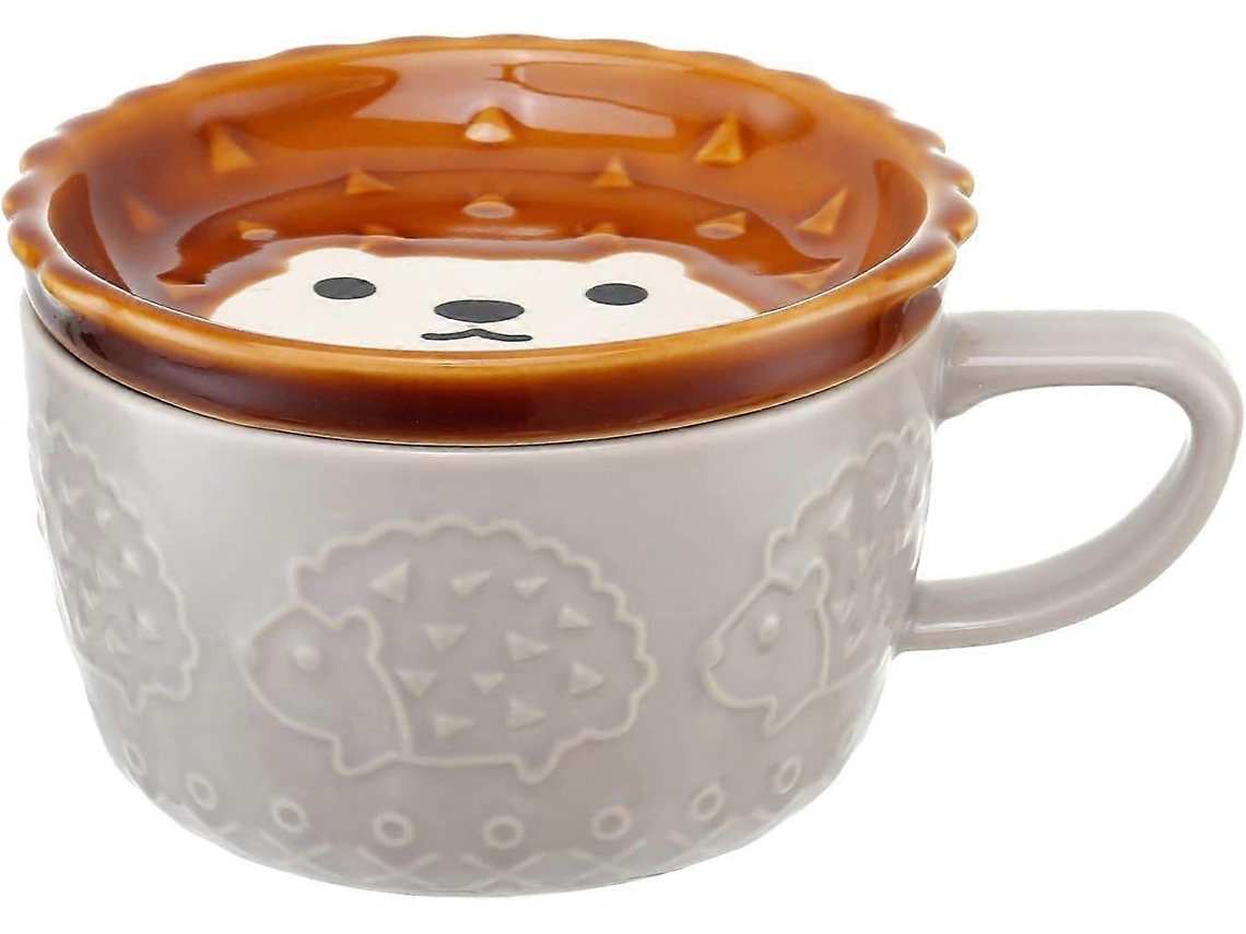 Caneca Fofa Com Tampa, Conjunto De Xícara E Pires Para Café/chá Tema Animais, Presentes Aniversário, Formatura, Dia Dos Namorados, Aquaforge