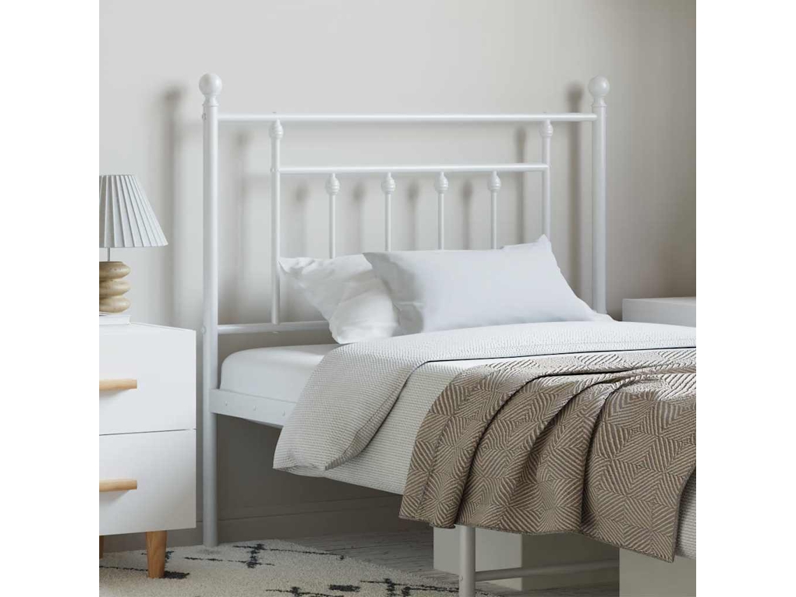 Vidaxl Cabeceira De Substituição 100 Cm Metal Branco