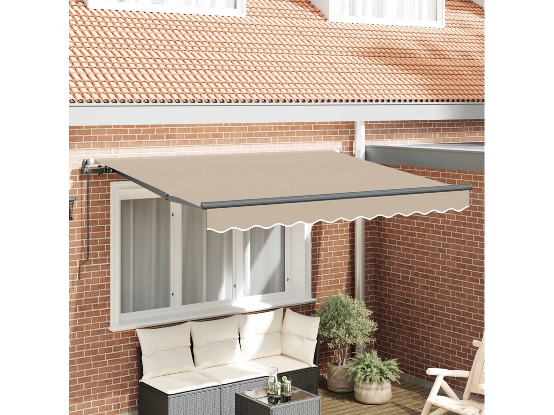 Vidaxl Toldo Retrátil Bege 350 X 200 Cm Tecido