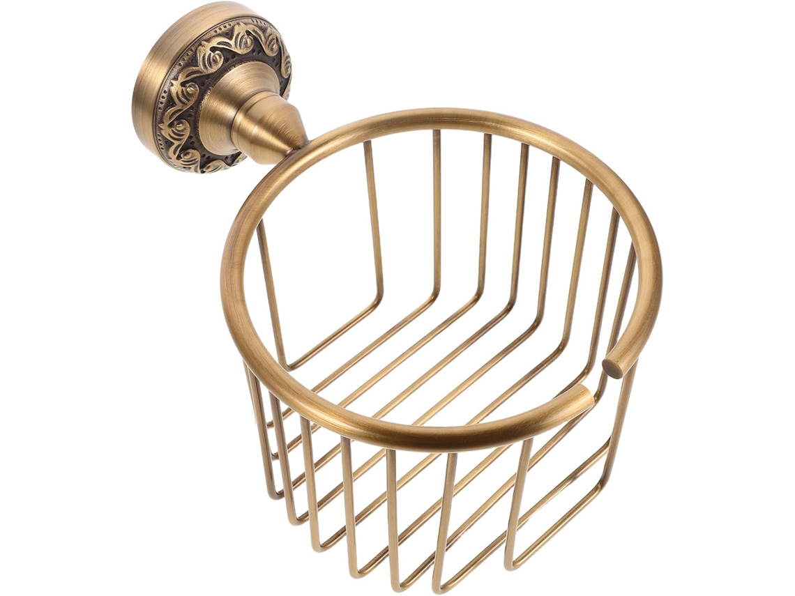 Porta Papel Higiênico Vintage Em Latão Dourado, Grade Metálica Para Banheiros, Suporte Prático Para Rolo De Papel
