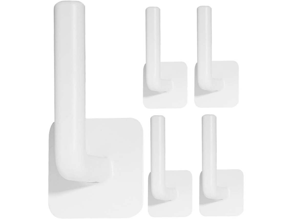 Conjunto De 5 Ganchos Adesivos De Parede Com Design Moderno