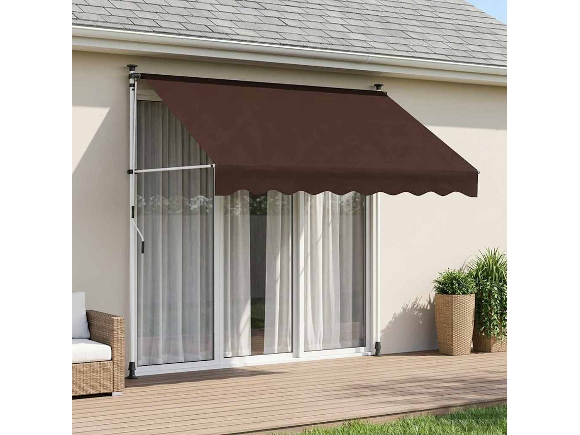 Vidaxl Toldo Retrátil Manual Castanho 250 Cm